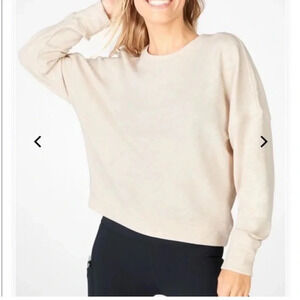 Fabletics Stacey Pullover Sand Terry Sweatshirt